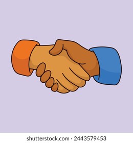 Ilustración vectorial de negocios Dos personas estrechando la mano para el acuerdo Sacudiendo la mano Vector éxito acuerdo de asociación concepto y amistad gesto de bienvenida o acuerdo
