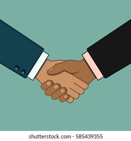 Shaking hands business vector illustration. Business handshake.
