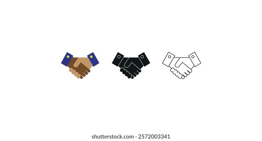 Shaking Hands Customer Satisfaction Icon Design Unified Trust