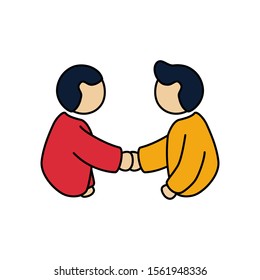 
shaking hands, deal, illustration shaking men, outline fill illusatration shaking men