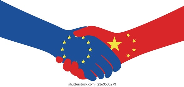 Shaking Hands, EU CHINA Business Deal, Trade Agreement