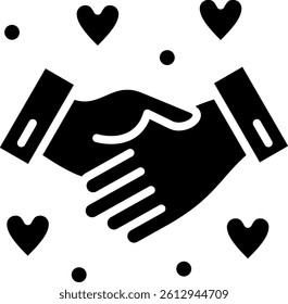 Shaking hands Glyph Icon Vector Design