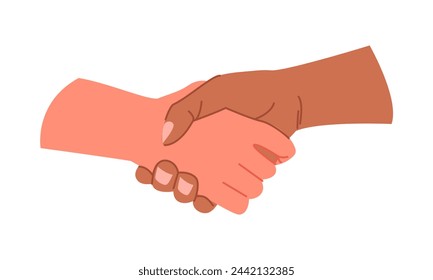 Shaking hands handshake. Hallo gesture and business partnership cartoon vector illustration