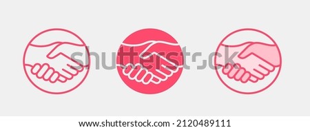 Shaking hands icon. Non profit, partnership, support logo template. Vector illustration.