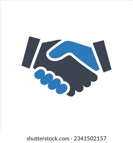 Shaking hands icon on white background