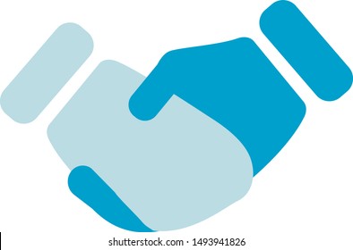 Shaking hands Icon, symbol, element. Vector graphic. Isolated on white. Flat style design.