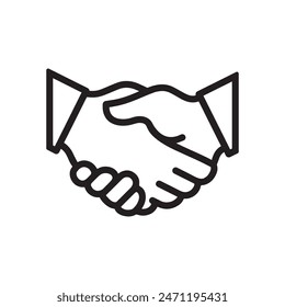 Shaking Hands Icon In Trendy Design Vector Eps 10, Editable Stroke