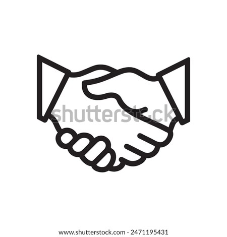 Shaking Hands Icon In Trendy Design Vector Eps 10, Editable Stroke
