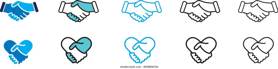 shaking hands line icon vector