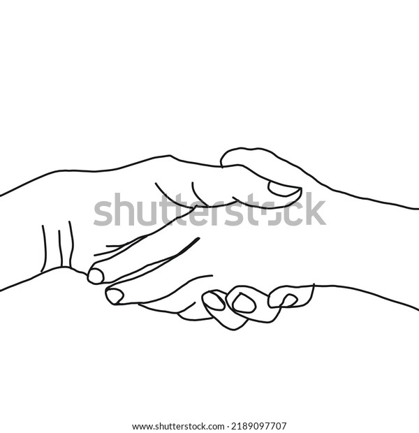 Shaking Hands Outline Drawing Suitable Coloring Stock Vector (Royalty ...