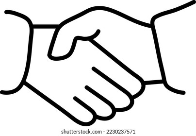Shaking hands outline icon on white background. Editable stroke..eps