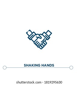 icono del vector de contorno de las manos temblorosas. ilustración de elemento simple. el icono de contorno de las manos de la mano se puede editar a partir del concepto de negocio editable. se puede usar para web y móvil

