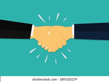 Shaking hands of two business partners. Greetings at the meeting. Symbol of agreement, consent.