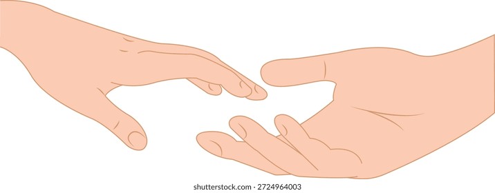 Shaking hands. Two hands gesture. Hold someone else's hand to help men give hand other  