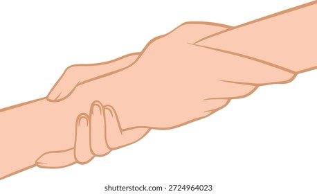 Mãos tremendo Duas mãos gesto Segure a mão de outra pessoa para ajudar.