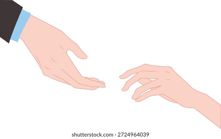 Händeschütteln. Zweihändige Geste. Halte die Hand eines anderen, um Männern zu helfen, anderen zu helfen  