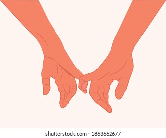 Shaking hands. Two hands gestures. Hold someone else's hand to help. Helping each other. meeting, partnership, support, friendship, agreement, love, lovers hands. hand in hand flat vector illustration