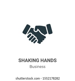 Shaking hands vector icon on white background. Flat vector shaking hands icon symbol sign from modern business collection for mobile concept and web apps design.