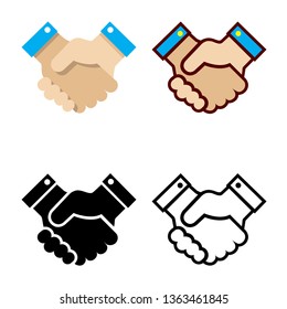Shaking Hands Vector Icons Set
