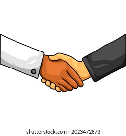 Vector de manos de agitación aislado en fondo blanco