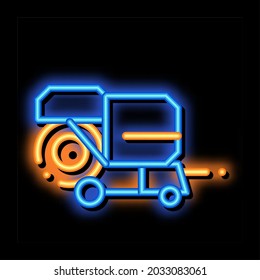 Shaking Harvester Vehicle neon light sign vector. Glowing bright icon transparent symbol illustration