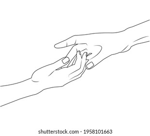 Holding Hands Outline Couple Images Stock Photos Vectors Shutterstock