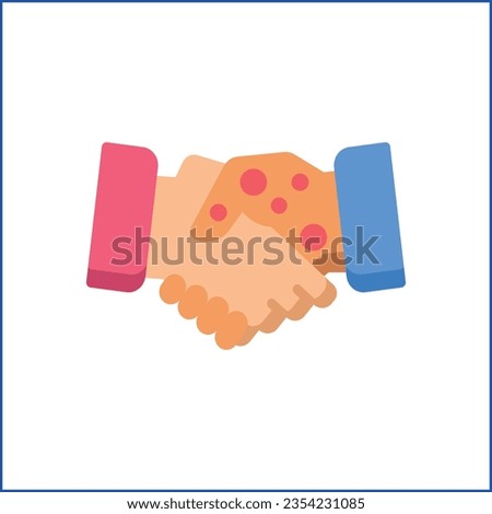 Shaking Infected Hand Vector. Spreading Disease by Shaking Hands Vector Icon. Hands with Fungus. Fungus Of Hands Vector Poster, Icon, Background. Tinea Manuum Vector Illustration. Hand Shake