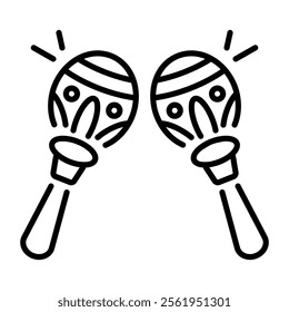 Shaking maracas icon in linear style 