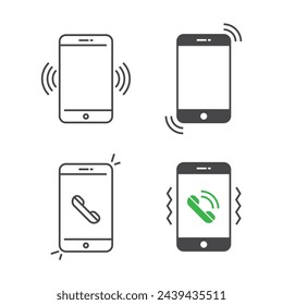 Shaking, Ringing And Phone Icon Set Vector Design.