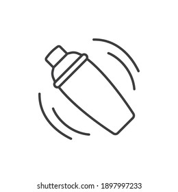 Sacudiendo el icono del agitador. Estilo de línea para la plantilla web y la aplicación. Diseño de ilustración vectorial en fondo blanco. EPS 10 