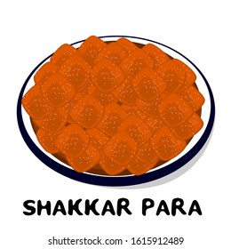 Shakkar Para indian Punjabi food Vector