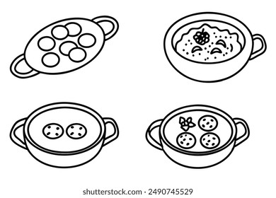 Shakshuka Hand Drawing Line Art