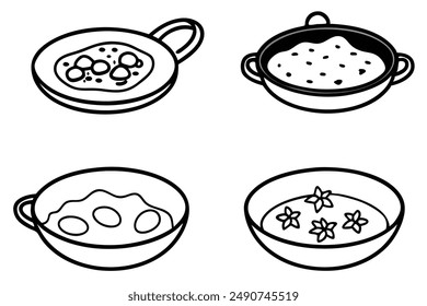 Shakshuka Line Ilustración de diseño de arte