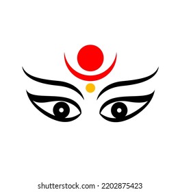 Shakti face vector icon. Lord Durga face icon.