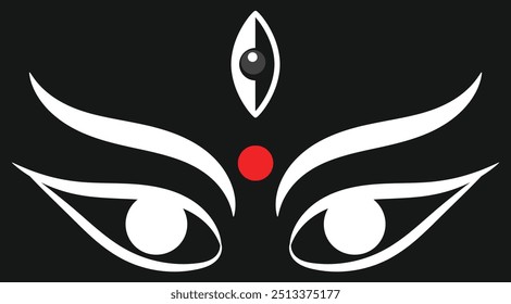 Shakti face vector icon. Lord Durga face icon. vector illustration.
