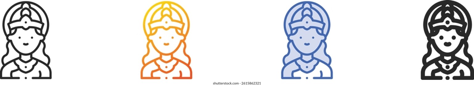 shakti icon.Thin Linear, Gradient, Blue Stroke and bold Style Design Isolated On White Background