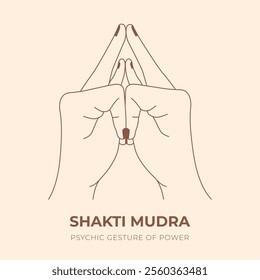 SHAKTI MUDRA. YOGA. Yogic hand gesture. Yoga hand mudra.