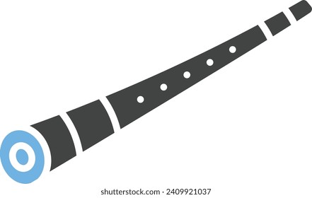 Imagen vectorial del icono Shakuhachi. Adecuado para aplicaciones web móviles y medios de impresión.