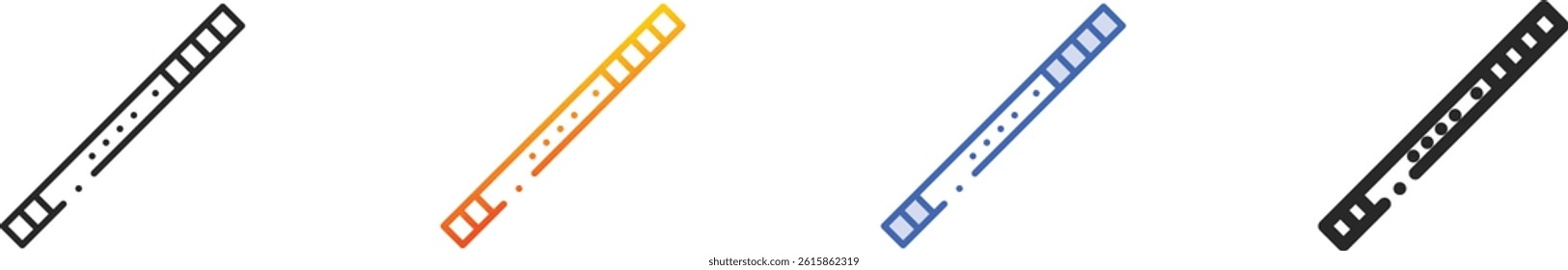 shakuhachi icon.Thin Linear, Gradient, Blue Stroke and bold Style Design Isolated On White Background