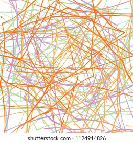 Shaky lines crossing in an ornate nest like overlapping pattern in light colors