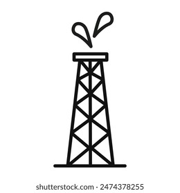 Shale Gas Extraction Rig Icon Ideal for Energy and Industrial Designs