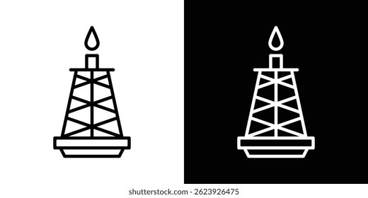 Shale gas rig icon vector for web and mobile app. Symbol isolated.