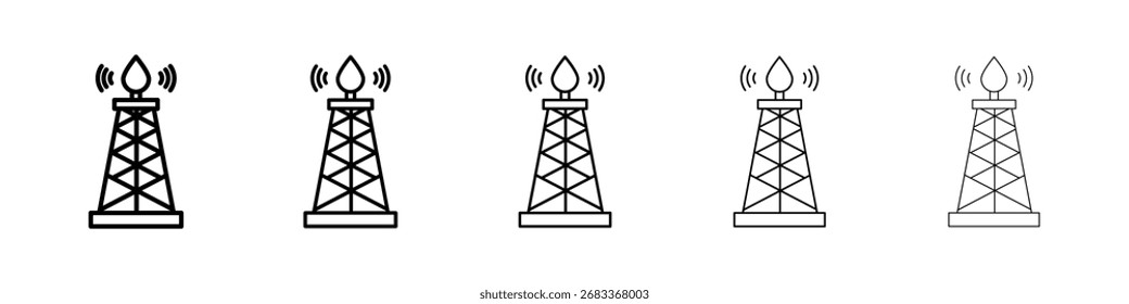 Arte vectorial de icono de plataforma de gas de esquisto
