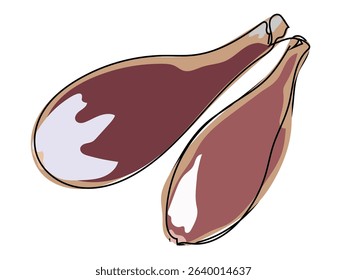Shallot in continuous line pattern on white background.
