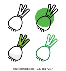 Shallot icon design in four variation color