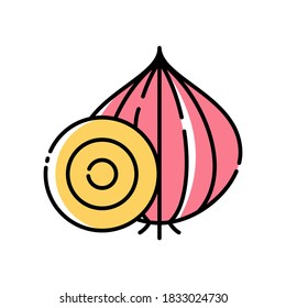 shallot icon onion icon illustration line and glyph 