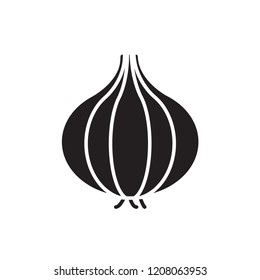 shallot icon vector. vegetable icon glyph style