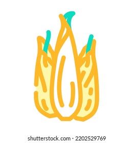 Zwiebelfarbensymbol, Vektorgrafik. Zwiebelzeichen. einzelne Symbolillustration