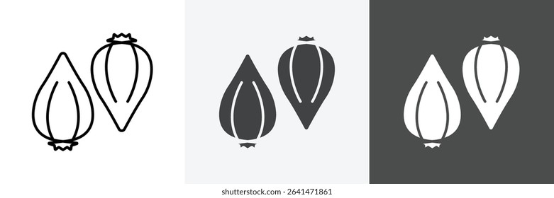 shallots icon set vector art