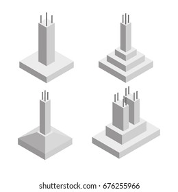 Shallow foundations, types of vector column footings